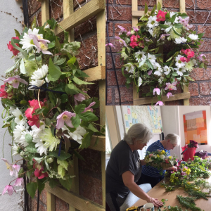 May Day wreaths, made at the WEN Flower Club