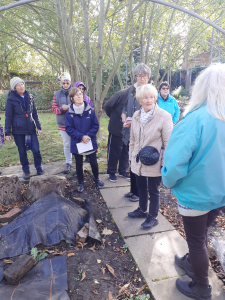 Carol leading a training session at the Callister Garden in Birkenhead.
