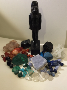 A selection of minerals relating to Ancient Egyptian beliefs